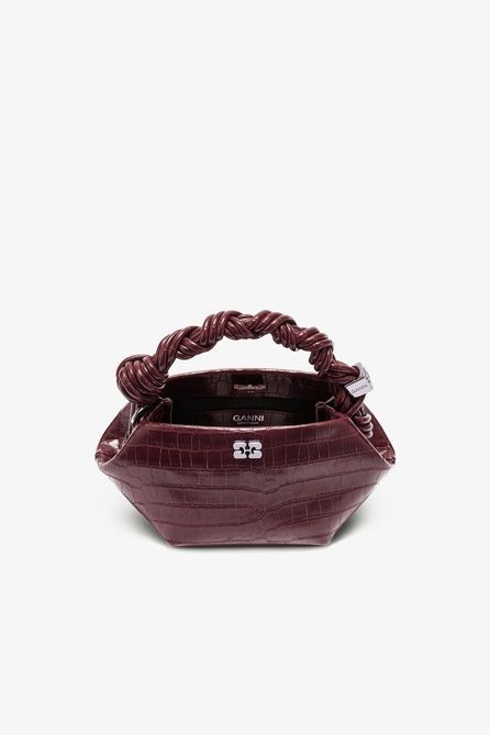 GANNI Mini Bou Bag Croco BURGUNDY B2100028 &mdash; фото 3 из 4