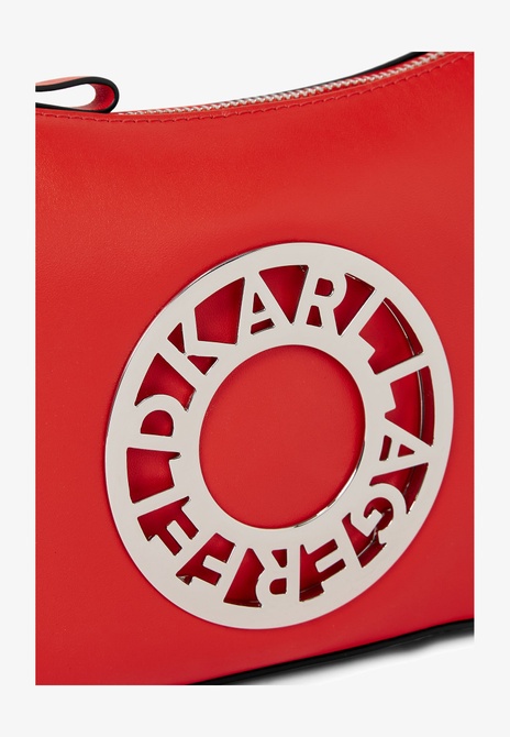 DISK SMALL ZIP - Handbag POPPY RED KARL LAGERFELD — Фото, Картинка BAG❤BAG Купить оригинал Украина, Киев, Житомир, Львов, Одесса ❤bag-bag.com.ua