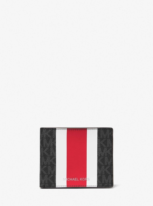 Logo Stripe Billfold Wallet and Keychain Gift Set BRIGHT RED MICHAEL KORS — Фото, Картинка BAG❤BAG Купить оригинал Украина, Киев, Житомир, Львов, Одесса ❤bag-bag.com.ua
