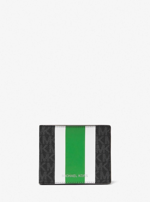 Logo Stripe Billfold Wallet and Keychain Gift Set PALM GREEN MICHAEL KORS — Фото, Картинка BAG❤BAG Купить оригинал Украина, Киев, Житомир, Львов, Одесса ❤bag-bag.com.ua
