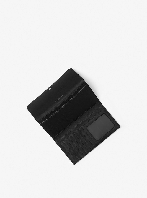 Large Pebbled Leather Tri-Fold Wallet BLACK MICHAEL KORS — Фото, Картинка BAG❤BAG Купить оригинал Украина, Киев, Житомир, Львов, Одесса ❤bag-bag.com.ua