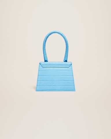 Jacquemus Le Chiquito moyen Leather handbag Croco Blue