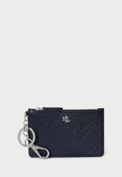 RALPH LAUREN Crosshatch Leather Zip Card Case Wallet Navy NAVY 432966789-012 &mdash; фото 1 из 2