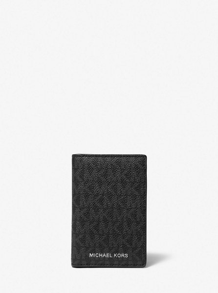 Hudson Logo Bi-Fold Card Case BLACK MICHAEL KORS — Фото, Картинка BAG❤BAG Купить оригинал Украина, Киев, Житомир, Львов, Одесса ❤bag-bag.com.ua