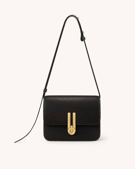 JW PEI Evania Lock Pebbled Shoulder Bag BLACK BG143176JWP &mdash; фото 1 из 8