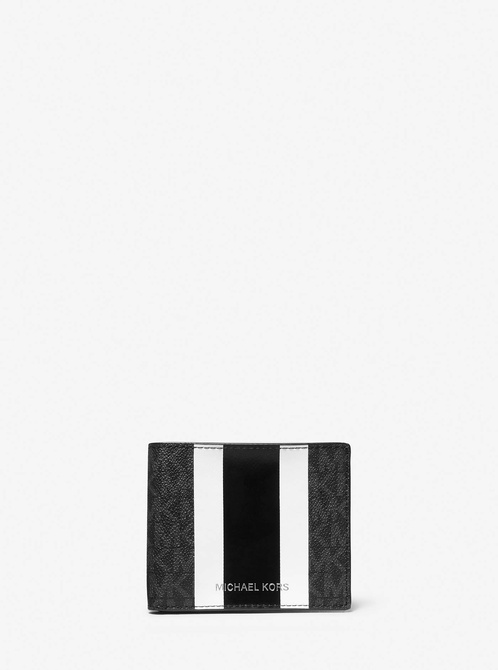 Logo Stripe Billfold Wallet and Keychain Gift Set BLACK MICHAEL KORS — Фото, Картинка BAG❤BAG Купить оригинал Украина, Киев, Житомир, Львов, Одесса ❤bag-bag.com.ua
