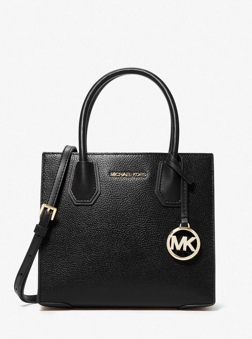 Mercer Medium Pebbled Leather Crossbody Bag BLACK MICHAEL KORS — Фото, Картинка BAG❤BAG Купить оригинал Украина, Киев, Житомир, Львов, Одесса ❤bag-bag.com.ua