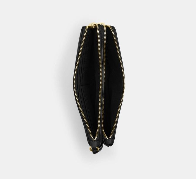 COACH Double Zip Wallet GOLD / BLACK CU919 &mdash; фото 2 из 3