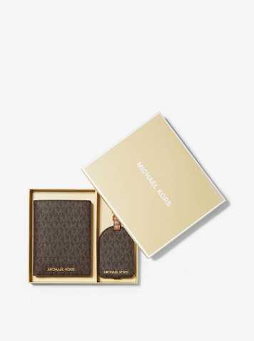 michael kors logo passport wallet