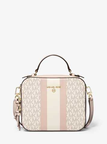 suri small logo perforated suede crossbody bag