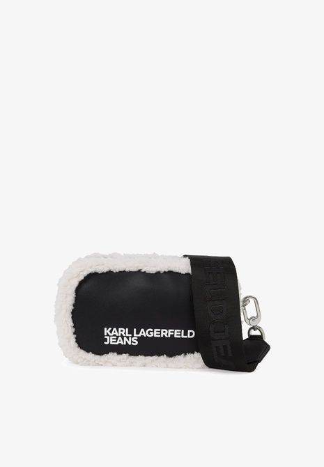KARL LAGERFELD Shearling Camera Camera Bag BLACK / WHITE A4W30233 &mdash; фото 2 з 5