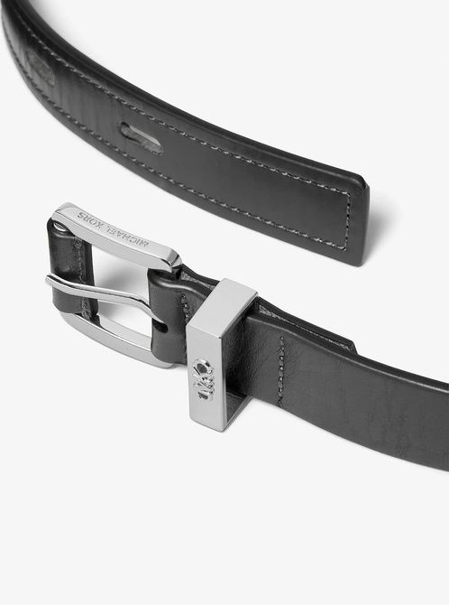 MICHAEL KORS Chain Link Leather Belt Black / Silver MKWB524344 &mdash; фото 2 из 2