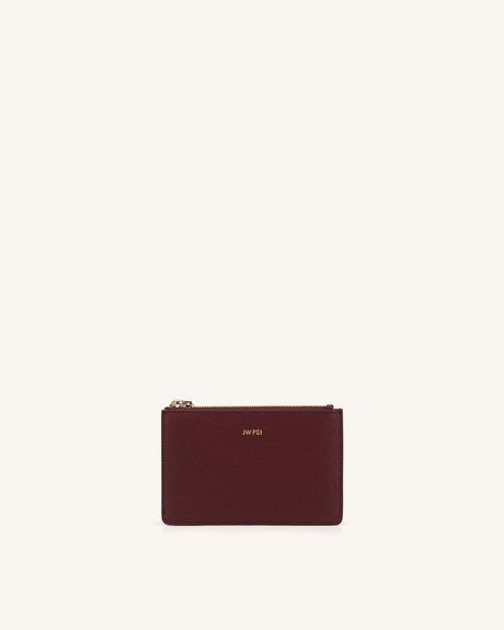 JW PEI Quinn Zipped Card Holder Burgundy Grained Vegan Leather BG61087JWP &mdash; фото 1 з 3
