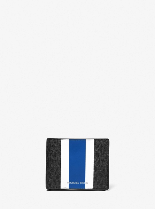 Logo Stripe Billfold Wallet With Passcase ELECTRIC BLUE MICHAEL KORS — Фото, Картинка BAG❤BAG Придбати оригінал Україна, Київ, Житомир, Львів, Одеса ❤bag-bag.com.ua