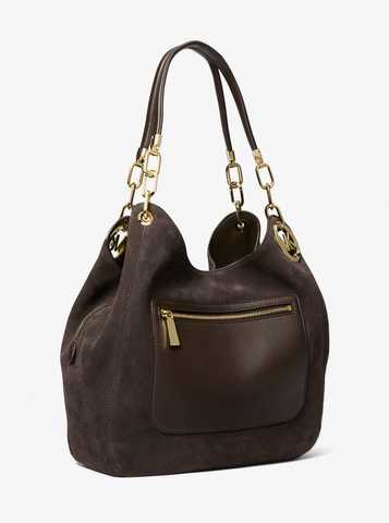 Lillie Large Suede Shoulder Bag