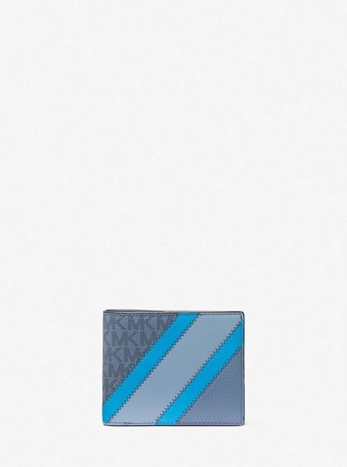 Logo and Faux Leather Stripe Wallet With Passcase Gift Set Denim MICHAEL KORS — Фото, Картинка BAG❤BAG Купить оригинал Украина, Киев, Житомир, Львов, Одесса ❤bag-bag.com.ua