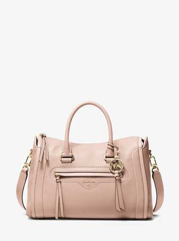 michael michael kors carine medium pebbled leather satchel