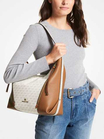 MICHAEL KORS® ᐉ Brooklyn Large Logo Shoulder Bag 【VANILLA / ACORN】 Цена 24  356 грн — Под заказ #30F1GBNH3B Купить в интернет-магазине BAG❤BAG • Киев,  Львов, Одесса, Харьков, Житомир • Доставка по всей Украине!