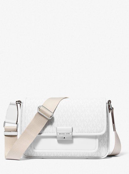 MICHAEL KORS Bradshaw Medium Signature Logo Messenger Bag OPTIC WHITE 35S5S2BM6V &mdash; фото 1 з 4