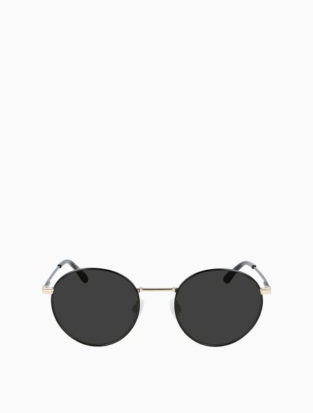 Minimal Metal Frame Round Sunglasses Matte black / Gold Calvin Klein — Фото, Картинка BAG❤BAG Купить оригинал Украина, Киев, Житомир, Львов, Одесса ❤bag-bag.com.ua