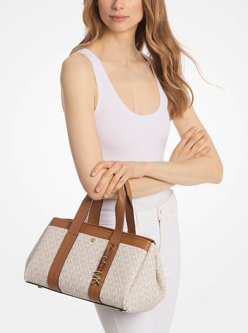 MICHAEL KORS Romee Small Signature Logo Satchel VANILLA / ACORN 30T5G1ZS1B &mdash; фото 3 з 3