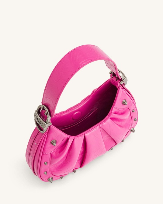 Gabbi Crushed Ruched Hobo Handbag Bright Pink JW PEI — Фото, Картинка BAG❤BAG Купить оригинал Украина, Киев, Житомир, Львов, Одесса ❤bag-bag.com.ua