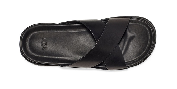 Wainscott Slide Sandal Black Leather UGG — Фото, Картинка BAG❤BAG Купить оригинал Украина, Киев, Житомир, Львов, Одесса ❤bag-bag.com.ua