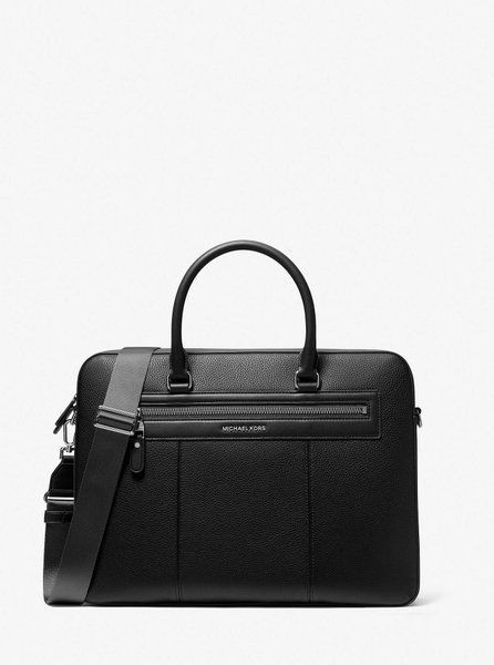 MICHAEL KORS Jet Set Pebbled Leather Briefcase BLACK 33S6LJSA6X &mdash; фото 1 из 3