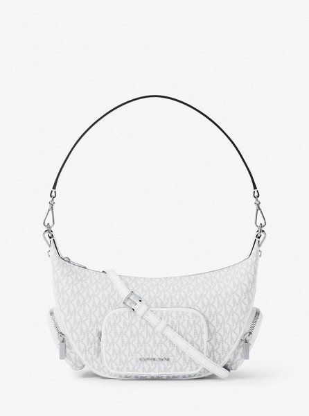 MICHAEL KORS Merritt Medium Signature Logo Convertible Shoulder Bag OPTIC WHITE 35R6S0WS8B &mdash; фото 1 из 5