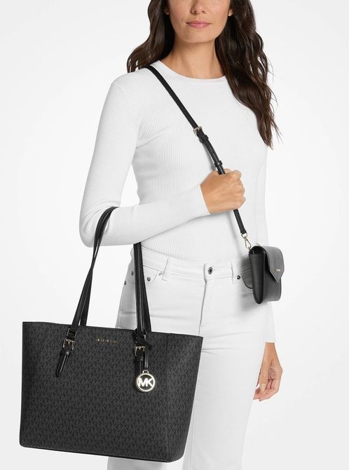 MICHAEL KORS Charlotte Large 3-in-1 Signature Logo Tote Bag BLACK 35F3GCFT9T &mdash; фото 3 из 4