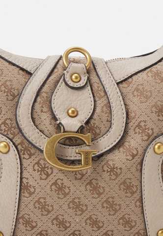 GUESS® ᐉ GLOSS VINTAGE HOBO - Handbag 【Latte logo / Nude】 Цена