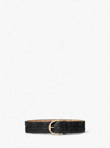 Woven Leather Belt BLACK MICHAEL KORS — Фото, Картинка BAG❤BAG Купить оригинал Украина, Киев, Житомир, Львов, Одесса ❤bag-bag.com.ua