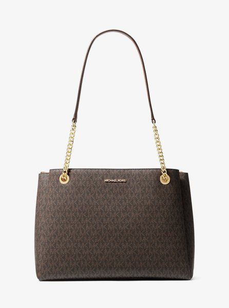 MICHAEL KORS Soho Medium Signature Logo Tote Bag BROWN 35S6G1SE2B &mdash; фото 1 из 3