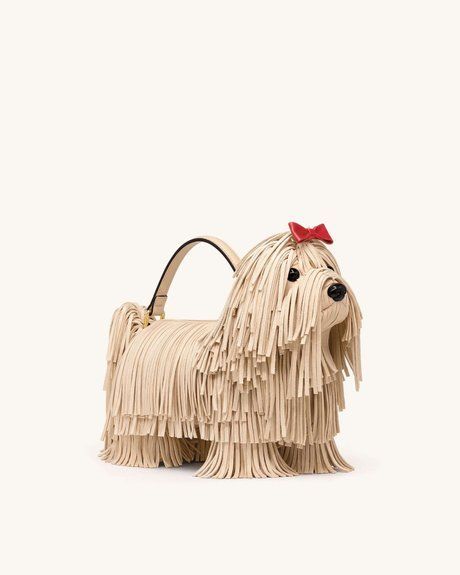 JW PEI Coco Shaggy Dog Shaped Handle Bag APRICOT BG151053JWP &mdash; фото 1 из 4