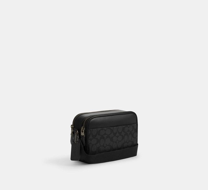 COACH Graham Crossbody Bag In Signature Canvas Gunmetal / Charcoal / Black CV921 &mdash; фото 3 из 5