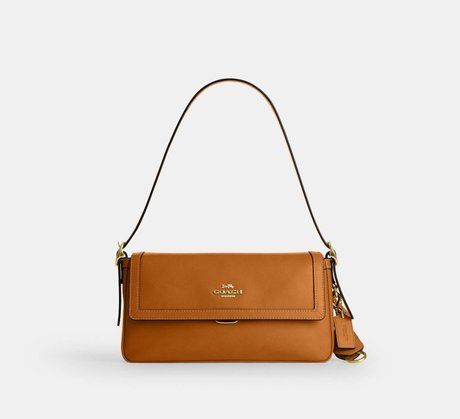 COACH Etta Small Flap Shoulder Bag GOLD BROWN CCV63 &mdash; фото 1 из 10