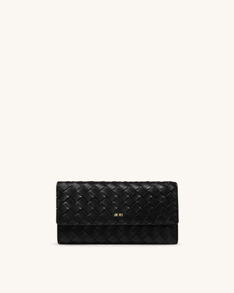 JW PEI Woven Texture Flap Wallet BLACK BG138278JWP &mdash; фото 1 з 8