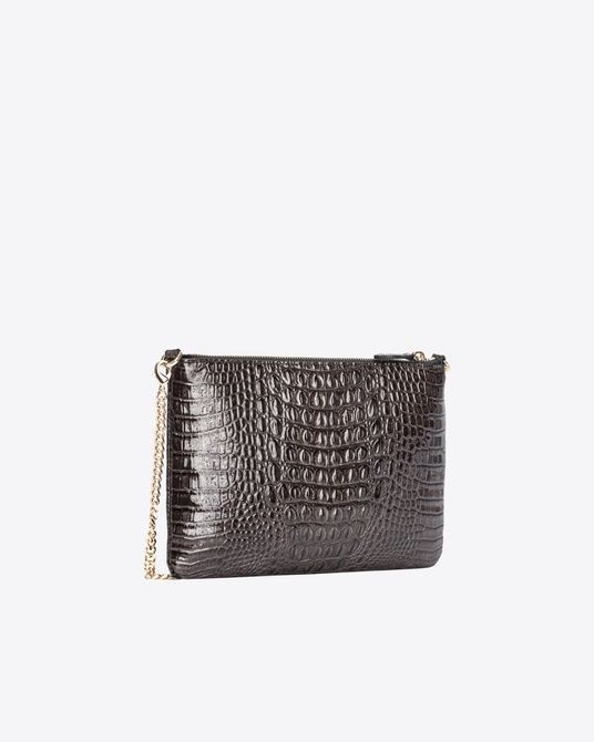 Pinko PINKO Galleria shiny croc-print Classic Flat Love Bag BLACK-LIGHT GOLD 100455A1U6Z99L00001 &mdash; фото 2 з 6