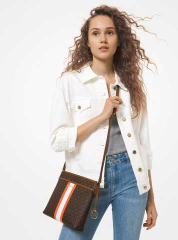 bedford small logo stripe crossbody bag