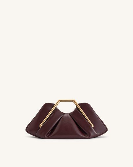 JW PEI Lila Metal Frame Clutch BURGUNDY BG116217JWP &mdash; фото 1 из 4