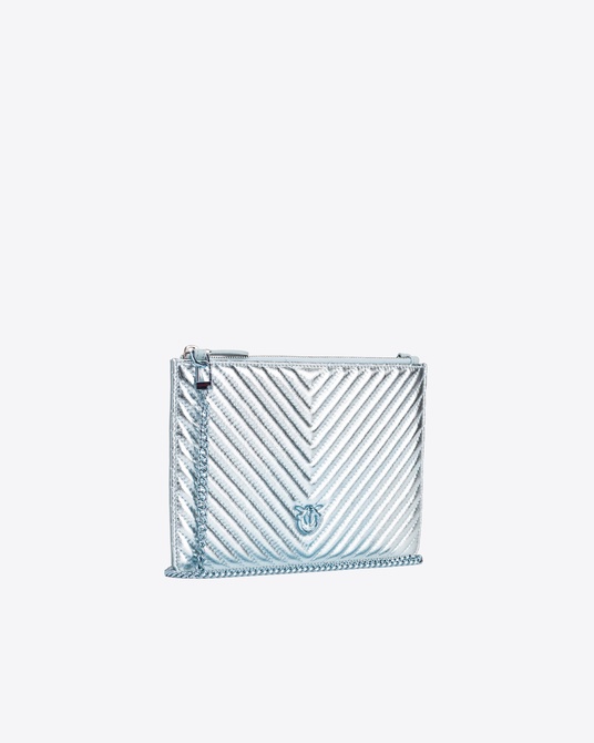 Classic Flat Bag Metal Chevron MIST GREY-COLOUR-BLOCK Pinko — Фото, Картинка BAG❤BAG Придбати оригінал Україна, Київ, Житомир, Львів, Одеса ❤bag-bag.com.ua