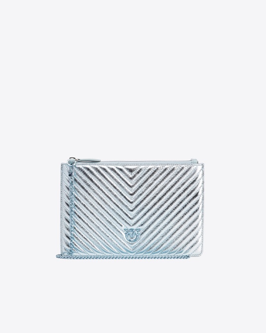 Classic Flat Bag Metal Chevron MIST GREY-COLOUR-BLOCK Pinko — Фото, Картинка BAG❤BAG Придбати оригінал Україна, Київ, Житомир, Львів, Одеса ❤bag-bag.com.ua