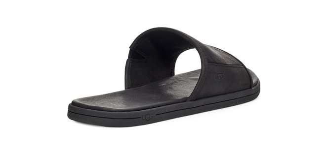 Seaside Slide Sandal Black Leather UGG — Фото, Картинка BAG❤BAG Купить оригинал Украина, Киев, Житомир, Львов, Одесса ❤bag-bag.com.ua
