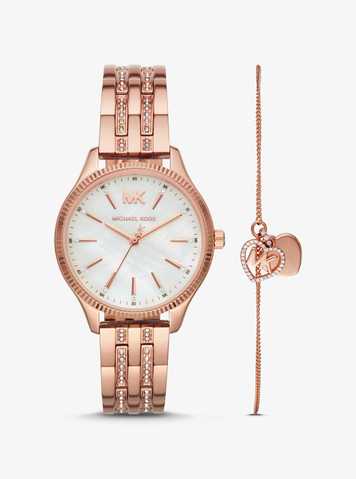 michael kors rose gold heart watch