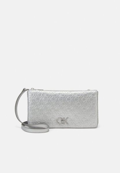 Calvin Klein LOCK DOUBLE - Crossbody Bag Silver-coloured K60K611338-PE6 &mdash; фото 1 из 6