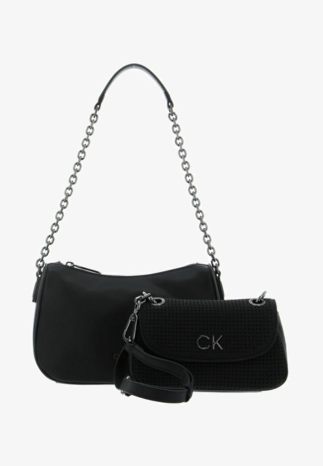 RE-LOCK DOUBLE SHOULDER - Handbag Ck black Calvin Klein — Фото, Картинка BAG❤BAG Купить оригинал Украина, Киев, Житомир, Львов, Одесса ❤bag-bag.com.ua