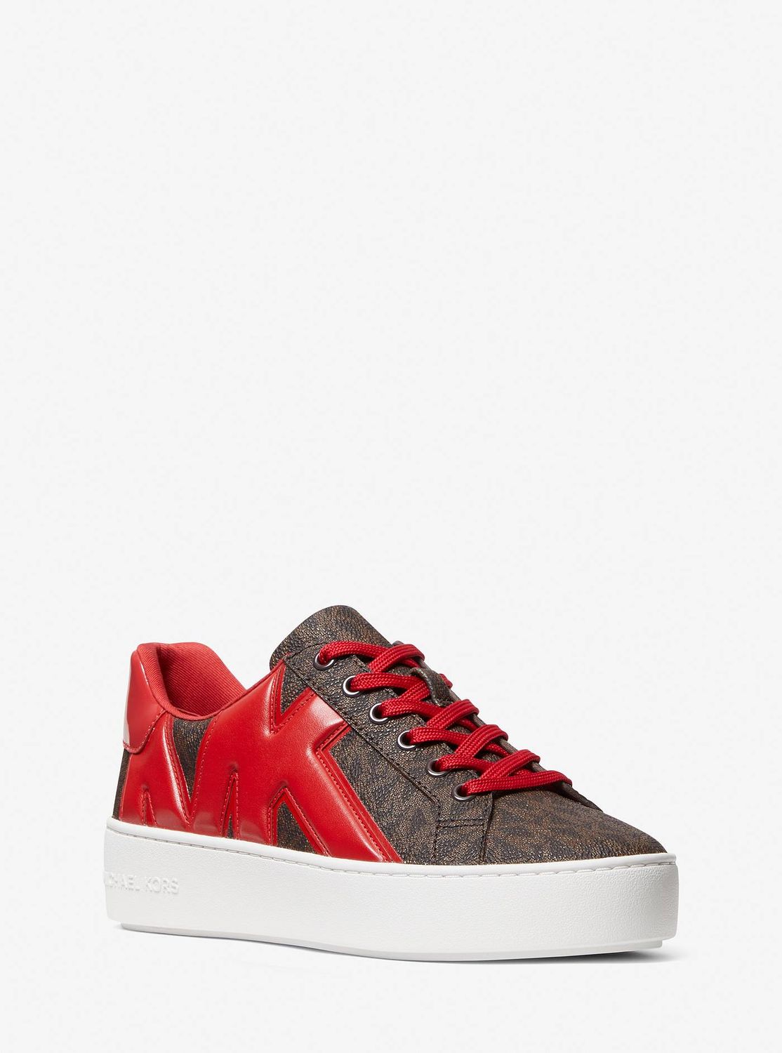 michael kors poppy graphic logo leather sneaker