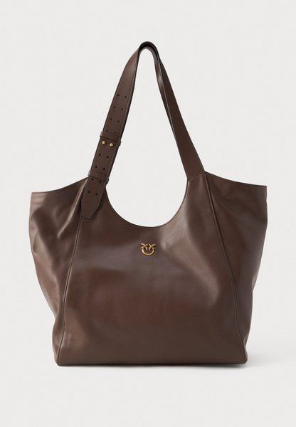 Pinko Tote Classic Belt Tote Bag Marrone Castano / Antique Gold-Coloured 105360A0QO-L74Q &mdash; фото 1 з 4