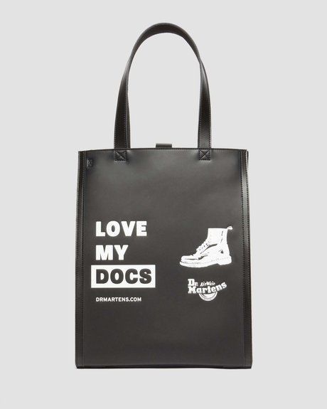 Dr. Martens LOVE MY DOCS Leather Tote Bag BLACK SMOOTH+KIEV AD093001 &mdash; фото 1 из 9