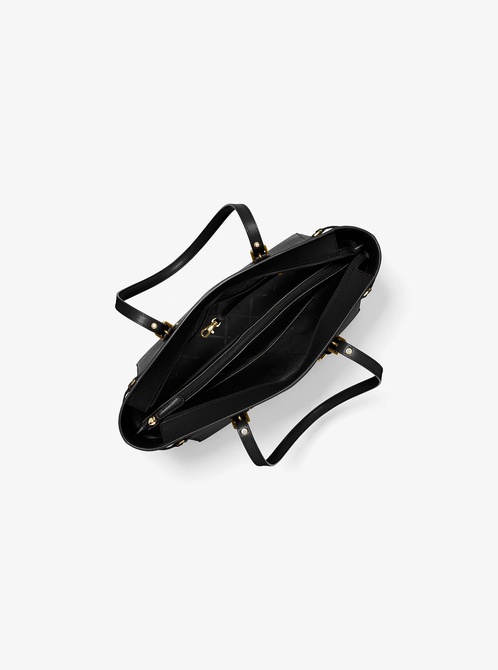 Voyager Medium Crossgrain Leather Tote Bag BLACK MICHAEL KORS — Фото, Картинка BAG❤BAG Купить оригинал Украина, Киев, Житомир, Львов, Одесса ❤bag-bag.com.ua